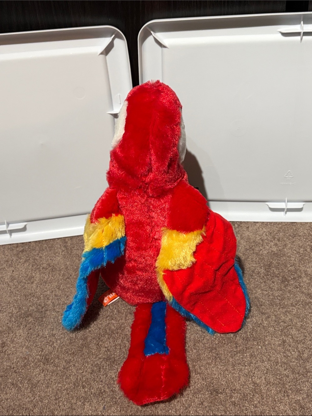 Colorful Plush Parrot Toy - Red, Blue, Yellow - Picture 3 of 5